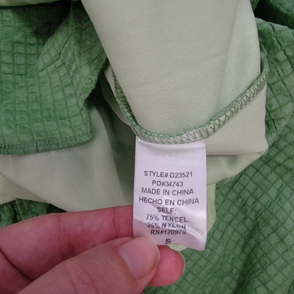 NWT Entro Green Gingham Maxi Dress Small Cottagecore Prairie - Picture 8 of 10